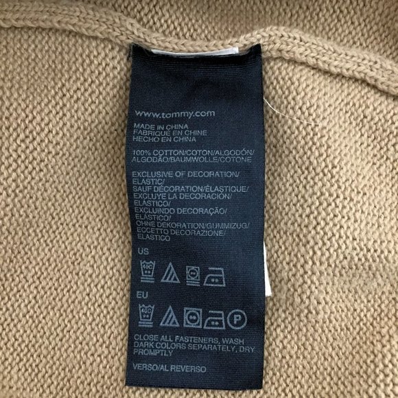 Tommy Hilfiger Sweater Full Zip Brown Cotton Mock Neck Size S/P Womens - Picture 6 of 7